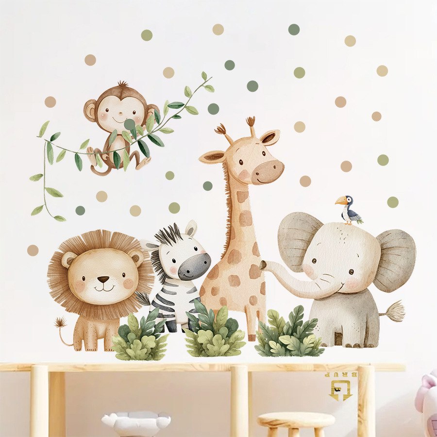 自由奔放に生きる森の動物ウォールステッカーキッズルーム用男の - Baby Girl Nursery Quotes のレビューと価格