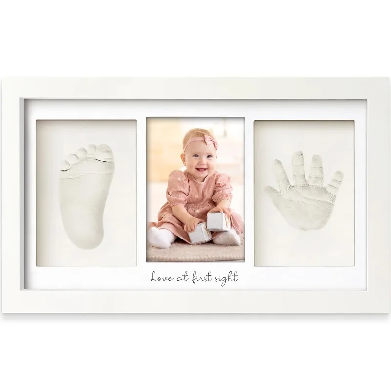 赤ちゃんの手形足形粘土キット 新生児記念写真フレーム ディス - Baby Nursery Frames のレビューと価格