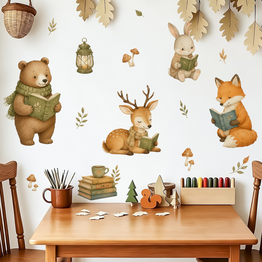 北欧風の可愛い動物のウォールステッカー。子供部屋、男の子部屋 - Baby Nursery Decor Girl のレビューと価格