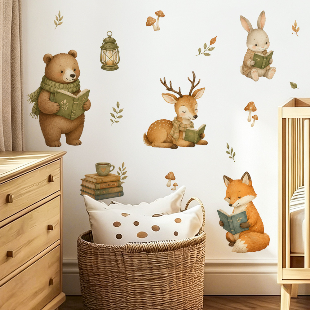 北欧風の可愛い動物のウォールステッカー。子供部屋、男の子部屋 - Baby Nursery Decor Girl のレビューと価格