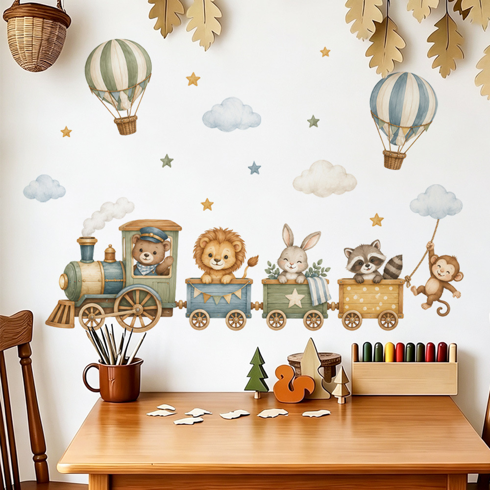 北欧風の可愛い動物のウォールステッカー。子供部屋、男の子部屋 - Baby Nursery Decor Girl のレビューと価格