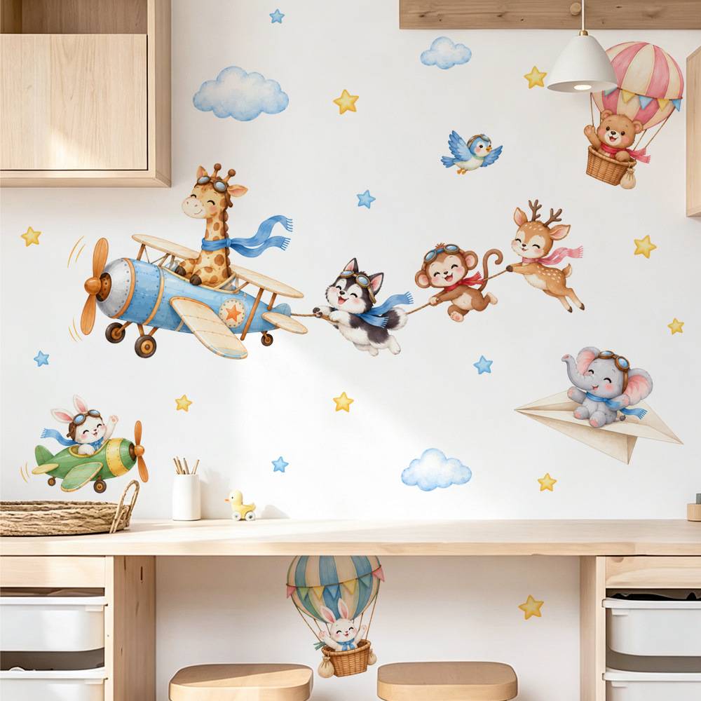 北欧風の可愛い動物のウォールステッカー。子供部屋、男の子部屋 - Baby Nursery Decor Girl のレビューと価格