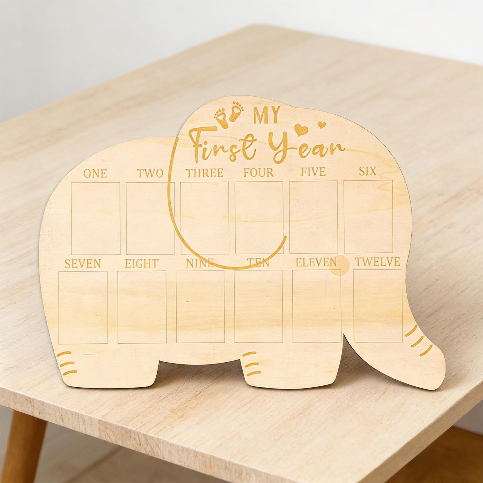 赤ちゃんの最初の12ヶ月の写真コラージュ木製記念ボード、1歳 - Baby Nursery Frames のレビューと価格
